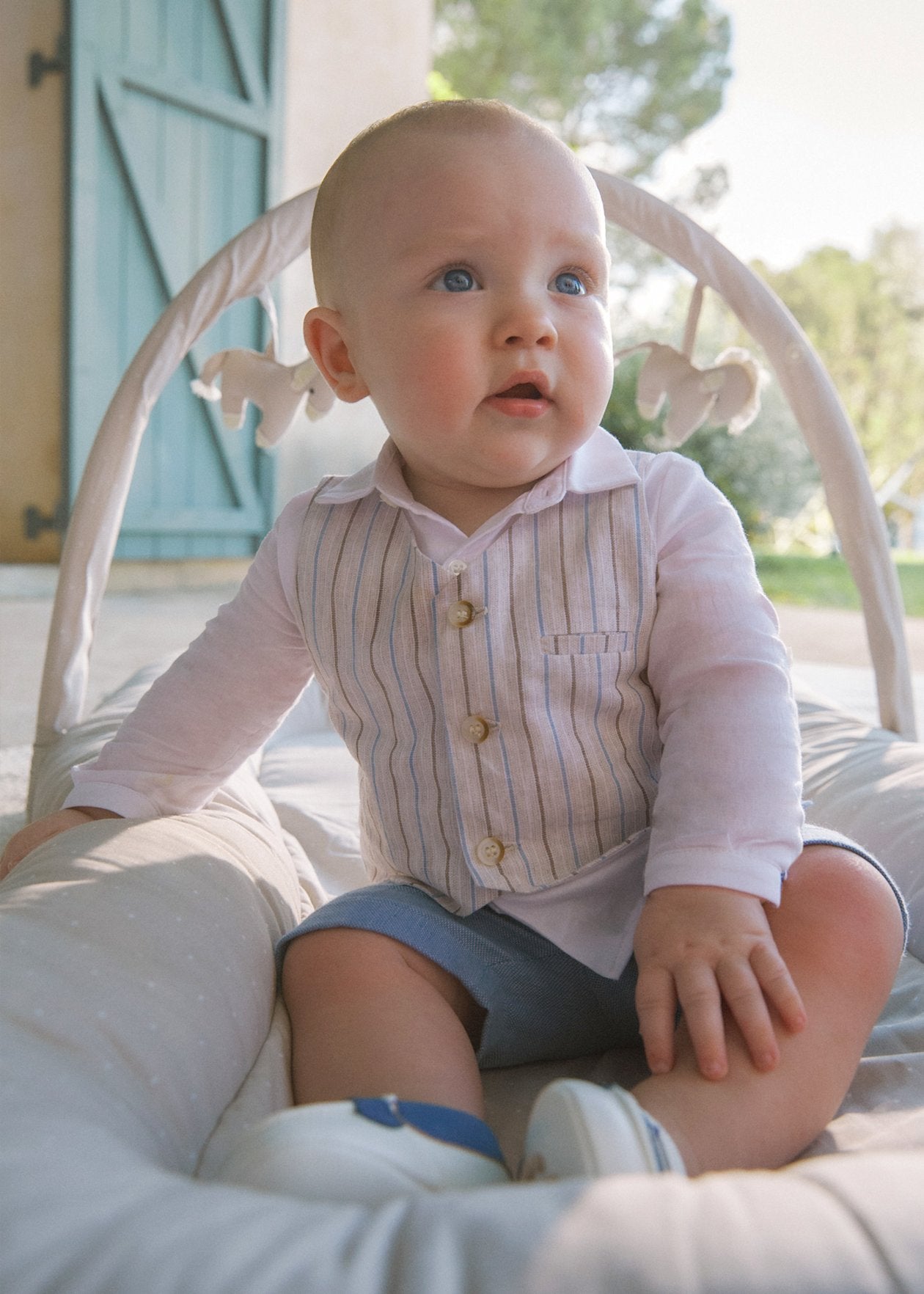 Linen Shorts, Shirt & Vest Set/Mayoral