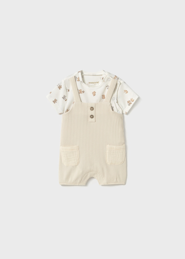 Simulated Dungaree Romper/Mayoral