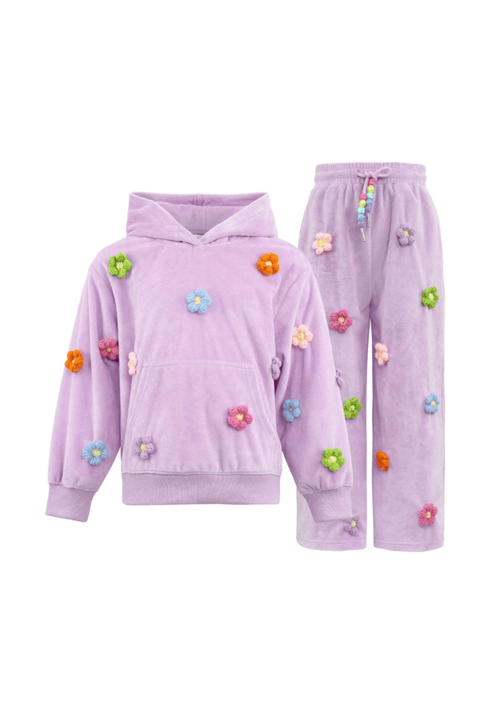 Rainbow Daisy Velour Set/Lola & the Boys