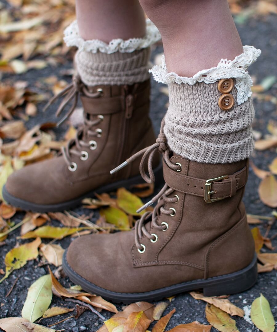 Jefferies Lace and Button Knee High Socks