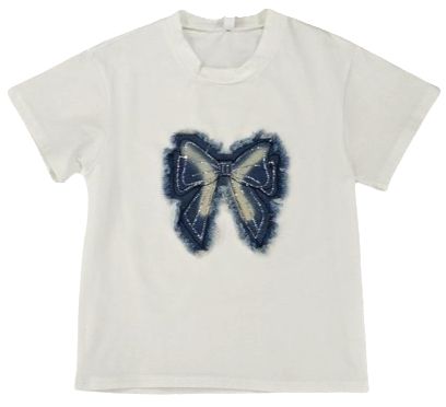 Denim Bow Tee/ML Kids