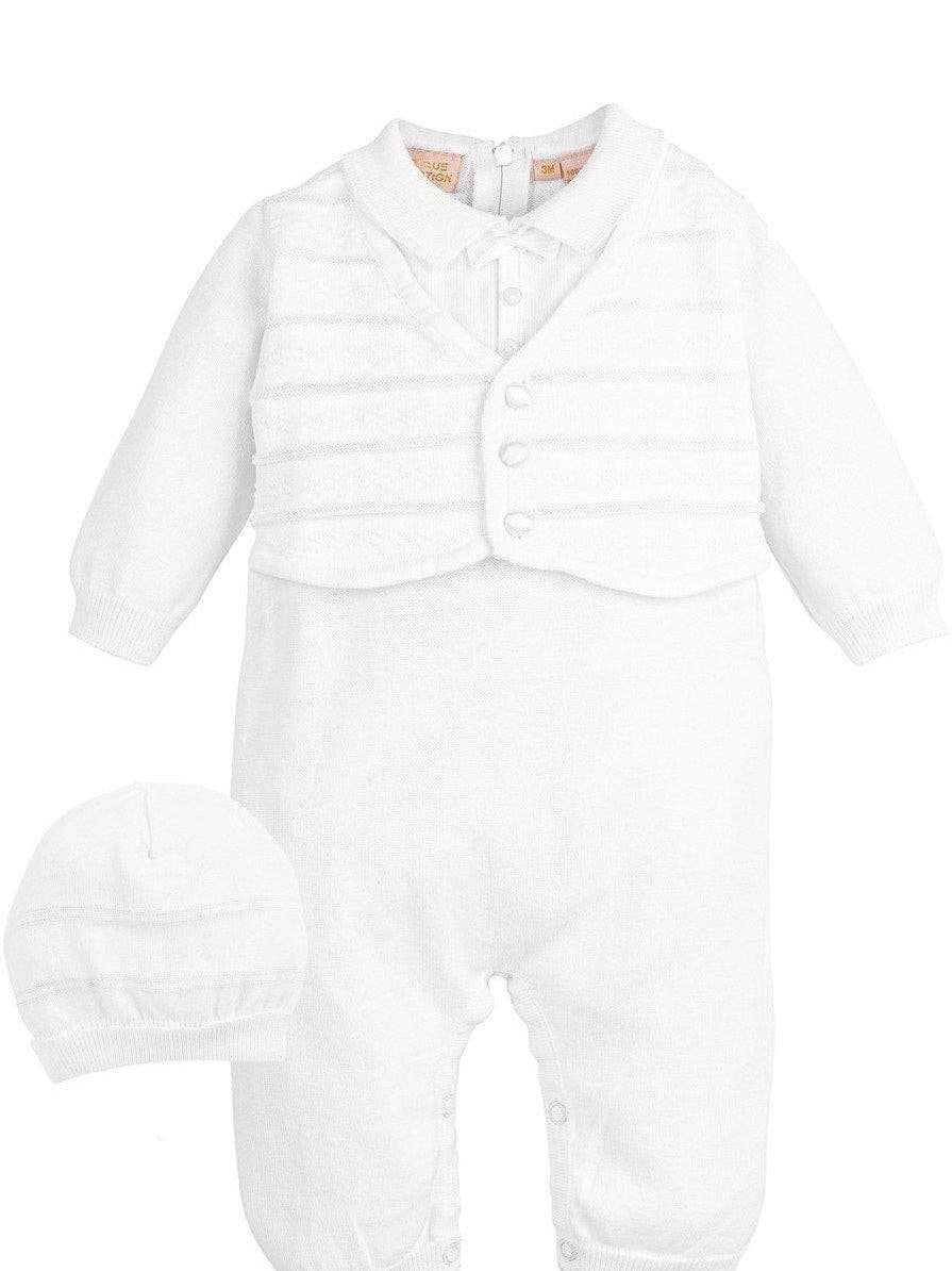 Baby Boys Christening Outfit Vest/Hat/Imagewear