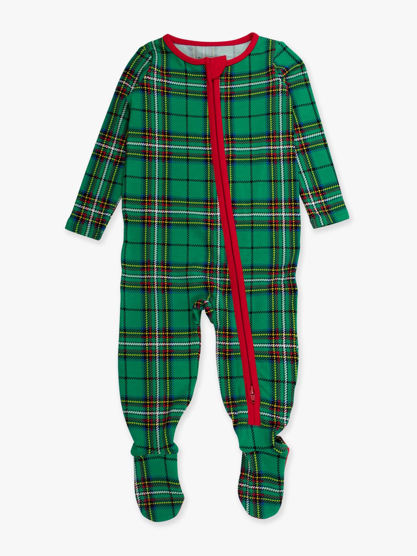 Green Nicholas Plaid Footie/Rugged Butts