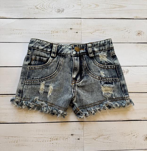 Deconstructed Denim Shorts/ML Kids