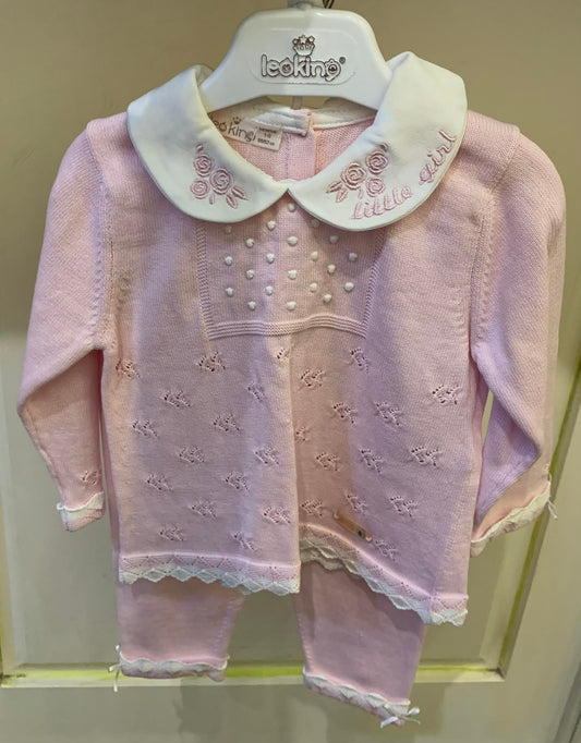 Little Girl Collar Pink 2 Piece/Leo King