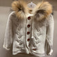 Ivory Knit Fur Collar Coat/Leo King