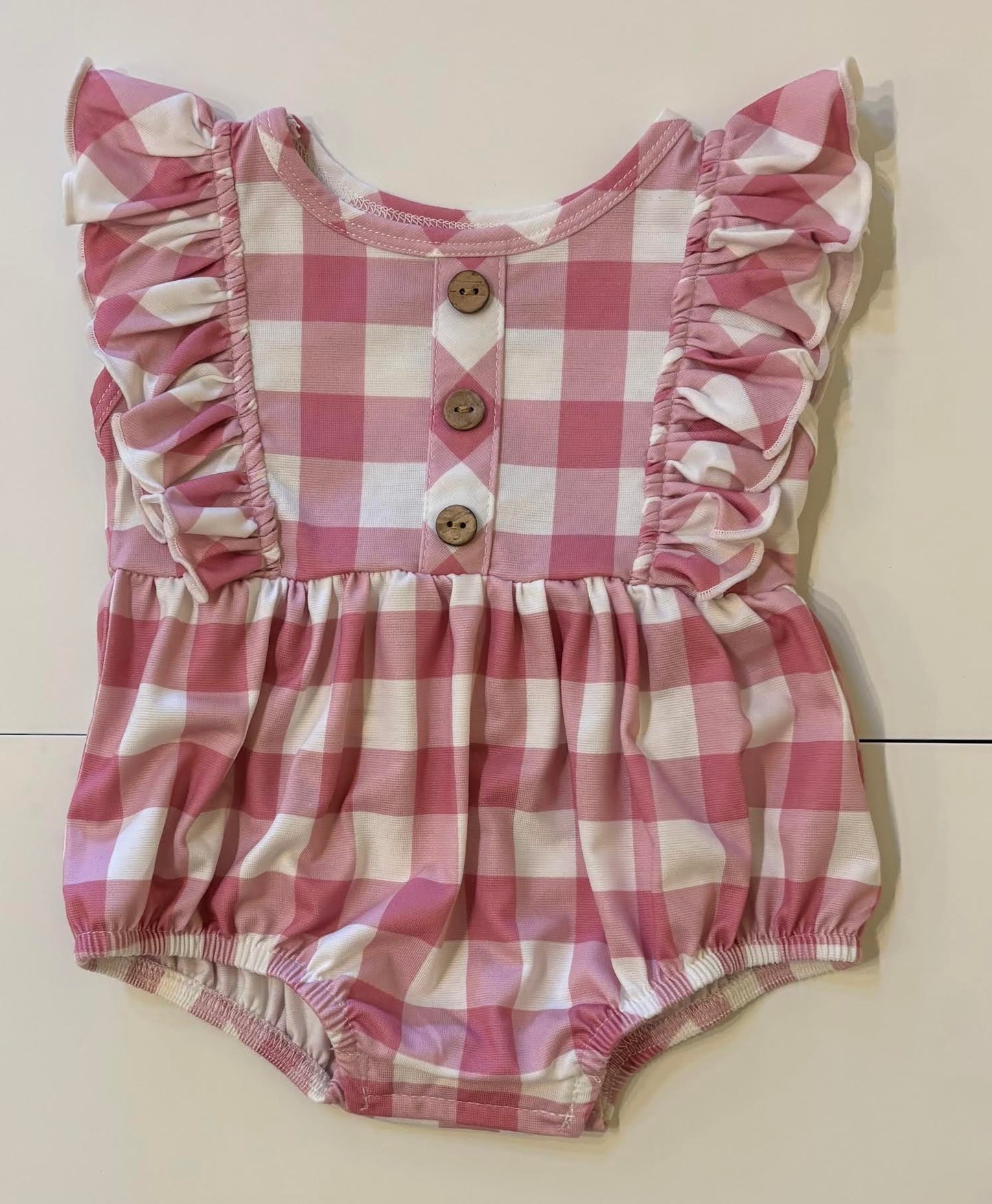 Checkered Bubble Romper/Be Girl