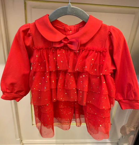 Baby Gold Dot Tiered Dress/Angels Face