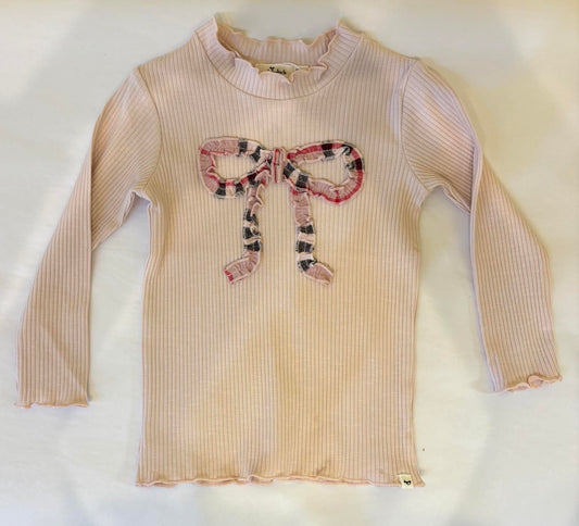 Tartan Ruffle Bow L/S Shirt/Oh Baby