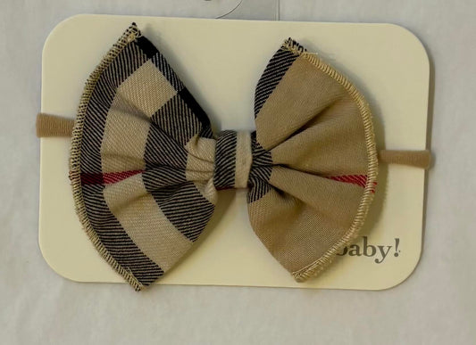 London Tartan Bow Headband/Oh Baby