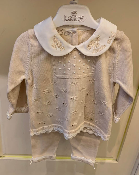 Little Girl Collar Knit 2 Piece/Leo King