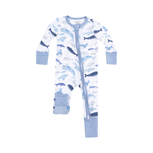 Blue Whales 2 Way Zipper Romper/Angel Dear