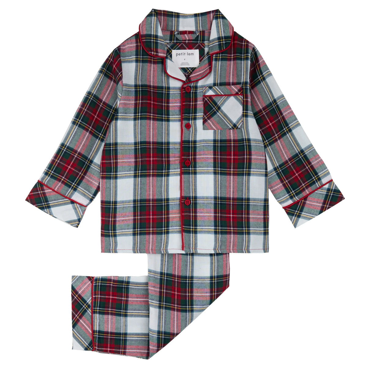 Scarlet Plaid Flannel Set/Petit Lem