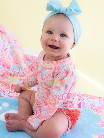 Sunset Seashells L/S Rash Guard/Ruffle Butts