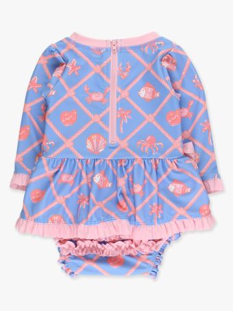 Tropical Trellis Bow Rash Guard/Ruffle Butts
