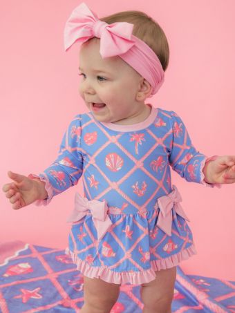 Tropical Trellis Bow Rash Guard/Ruffle Butts