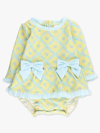 Banana Coastal Charm Rash Guard/Ruffle Butts
