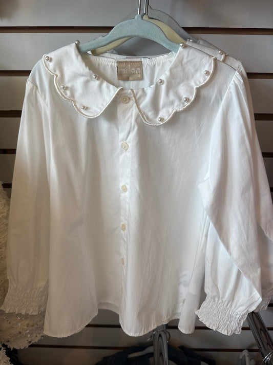 Pearl Collar Blouse/Milon