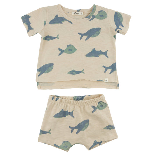 Raw Edge Tee & Short Set/Oh Baby