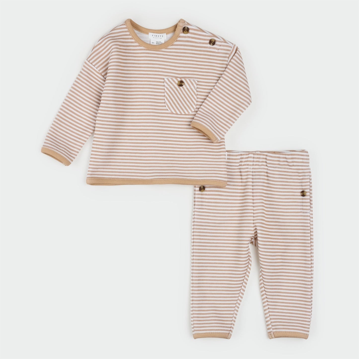 Mocha Striped Jersey Set/Firsts