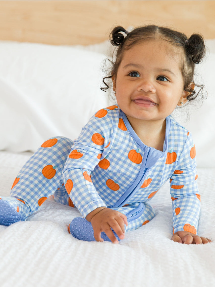 Pumpkin Patch Gingham Footie/Ruffle Butts
