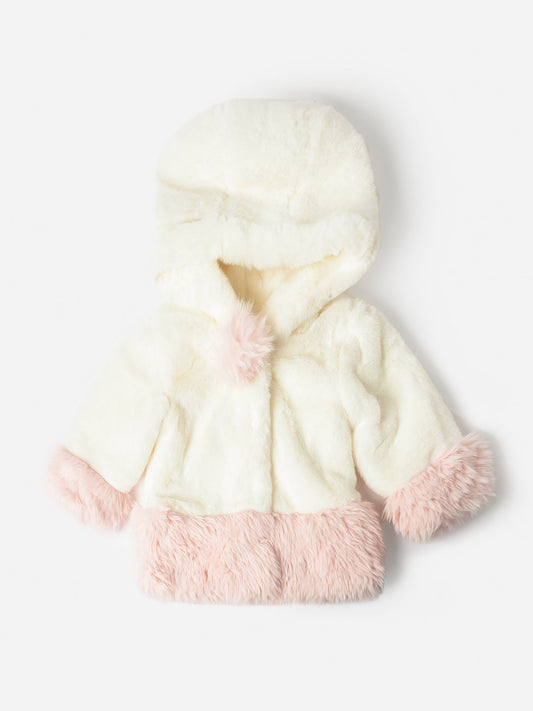 Faux Fur Contrast Coat/American Widgeon