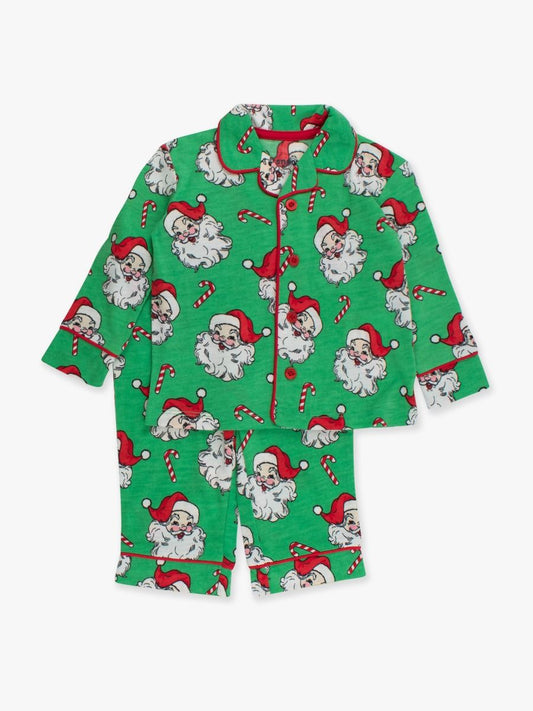 Santa Joy Button Up PJ Set/Rugged Butts