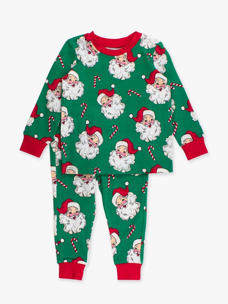 Santa Joy L/S Pajama Set/Rugged Butts