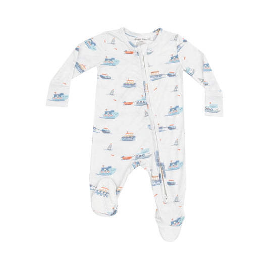 Bubbly Tugboats Footie/Angel Dear