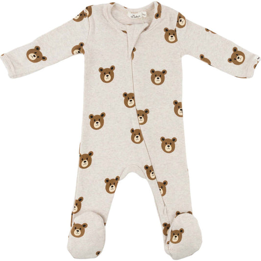 Bear Faces Zipper Footie/Oh Baby