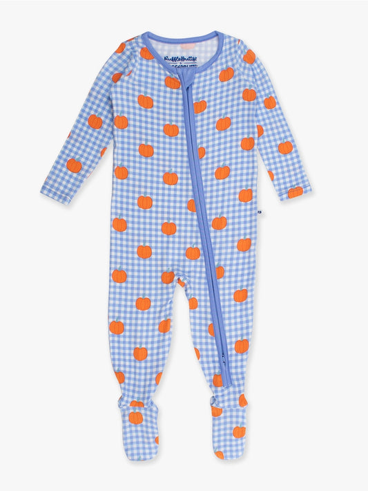 Pumpkin Patch Gingham Footie/Ruffle Butts