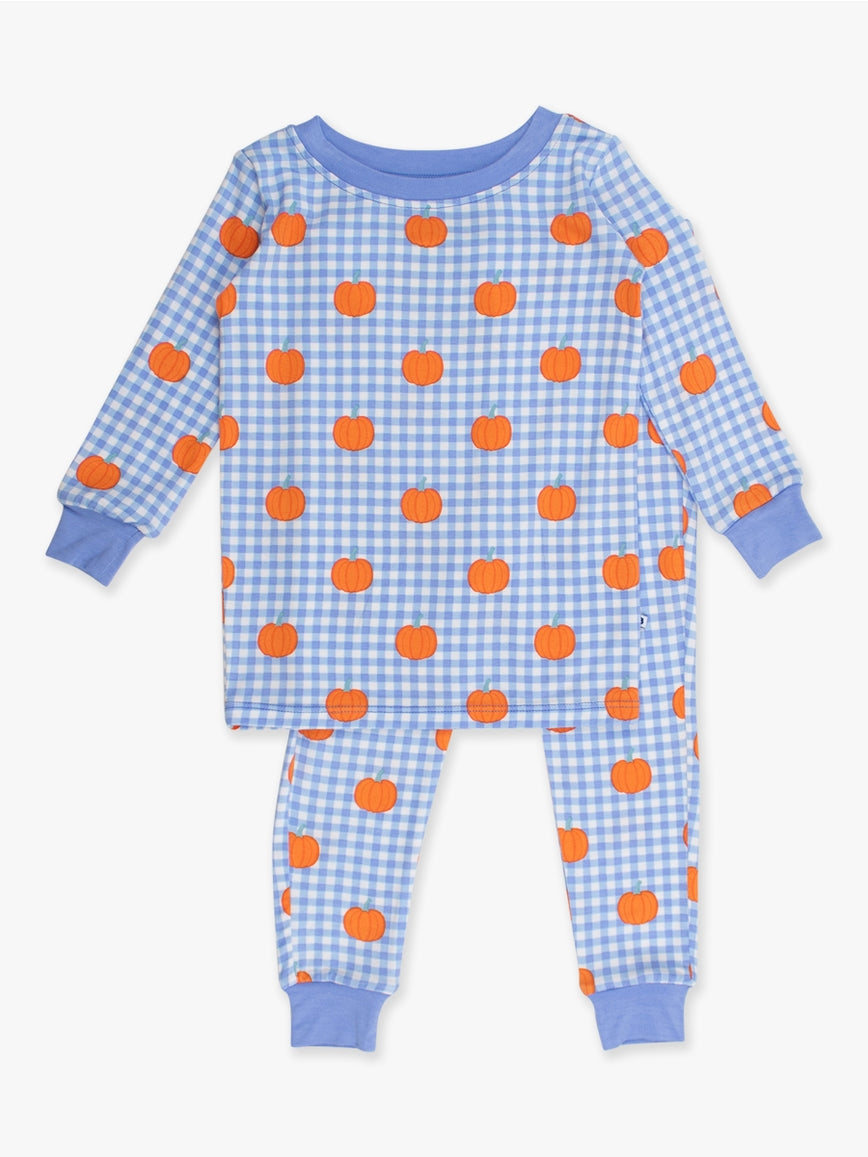 Pumpkin Patch Gingham L/S Pajama Set/Ruffle Butts