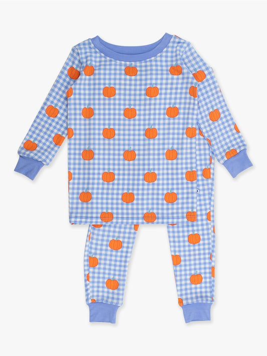 Pumpkin Patch Gingham L/S Pajama Set/Ruffle Butts