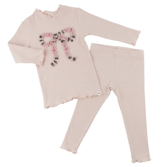 Pink Tartan Bow 2 Pc Set/Oh Baby