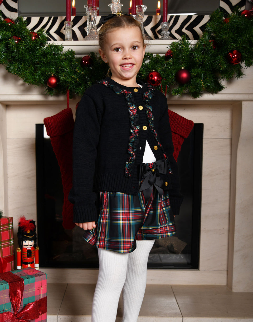 Blair Tartan Ruffle Cardigan/Angels Face