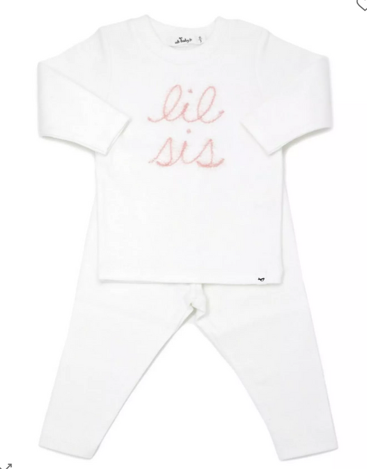 Lil Sis Pink 2 Pc Set/oh baby