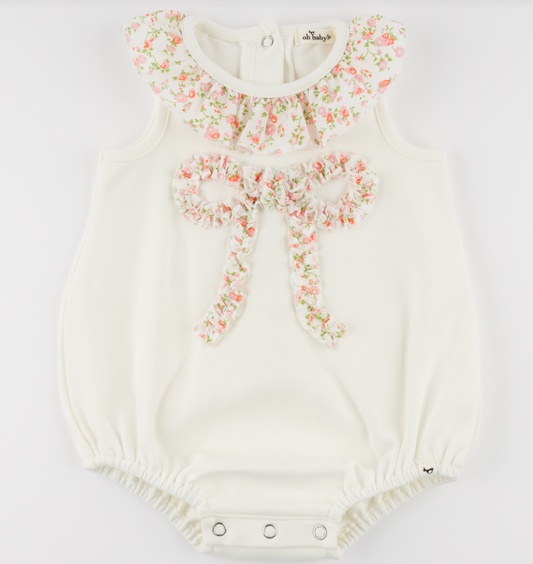 Poppy Sprig Ruffle Bow Bubble/oh baby