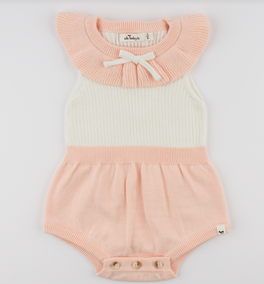 Victoria Knitted Romper/oh baby