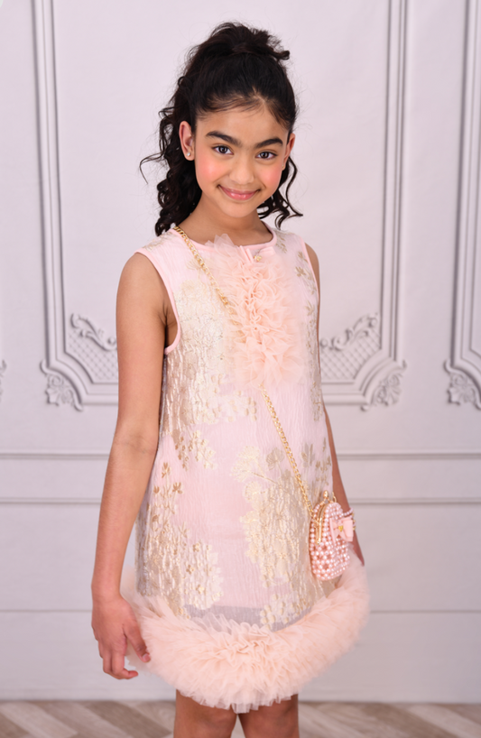 Girl Zora Flower & Tulle Dress/Angels Face