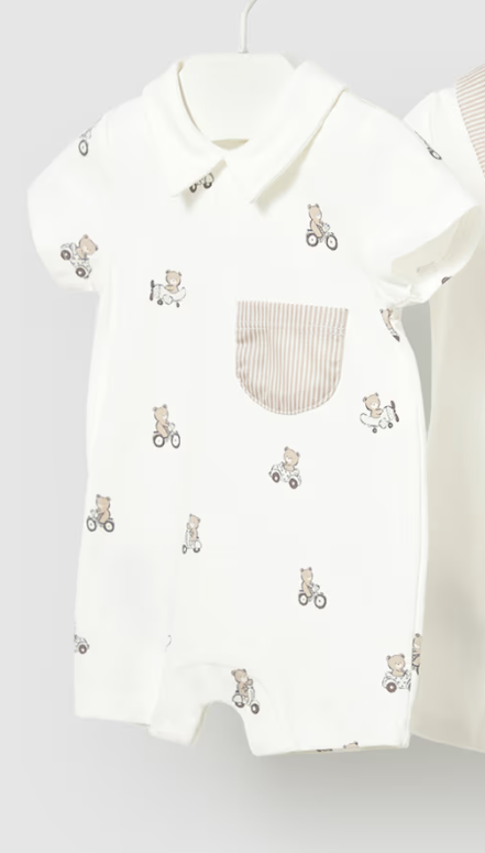 Boy Riding Bear Romper/Mayoral