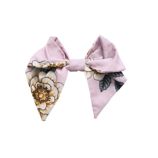 Lavender Floral Bow Clip/Be Girl