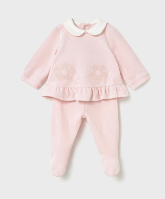 Newborn Flower Velour Set/Mayoral