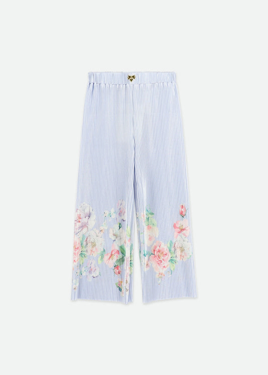 Border Print Pleated Trouser/Angels Face