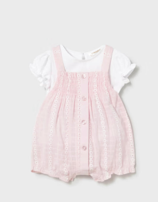Baby Girl Eyelet Dungaree/Mayoral
