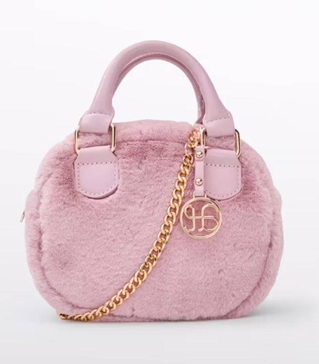Pink Faux Shearling Bag/Abel & Lula