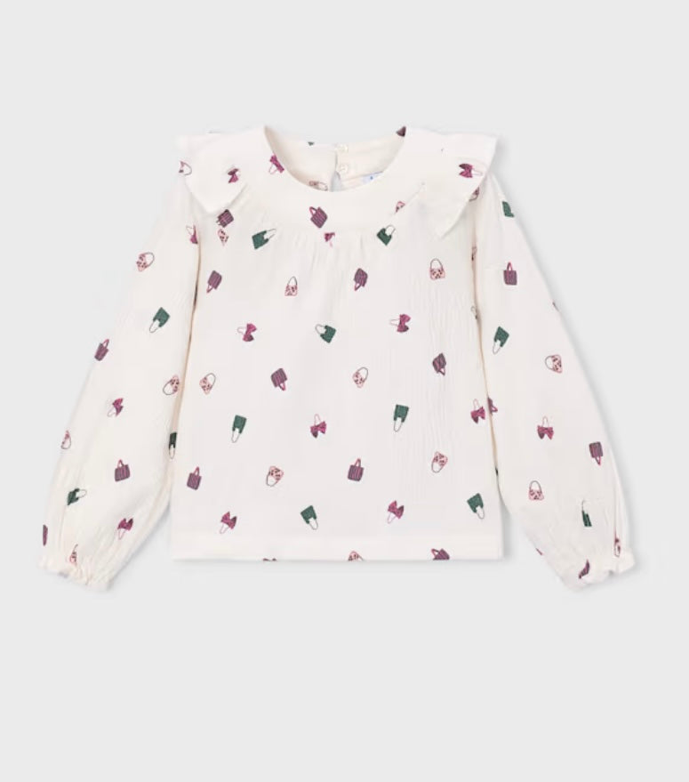 Printed Crinkle Blouse/Mayoral