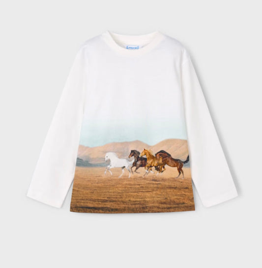 Boy Horse Printed Top/Mayoral