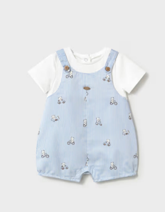 Teddy Bear Print Romper/Mayoral