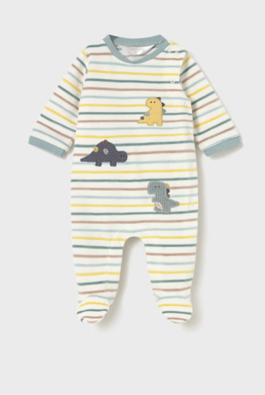 Striped Velour Onesie/Mayoral