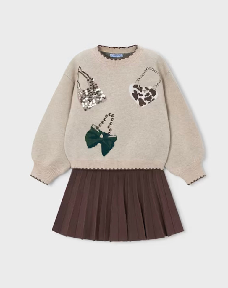 Purse Sweater Skirt Set/Mayoral
